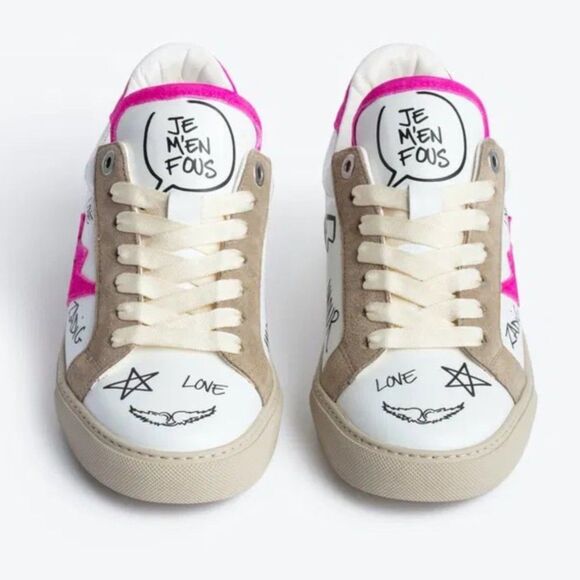 NIB Zadig & Voltaire Charms Print Sneaker in Paradise size 39 - Picture 7 of 13